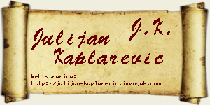 Julijan Kaplarević vizit kartica